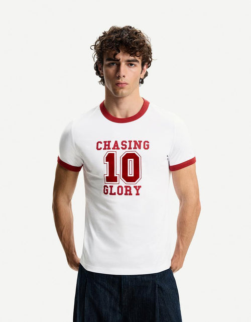 Camiseta manga corta rib contraste