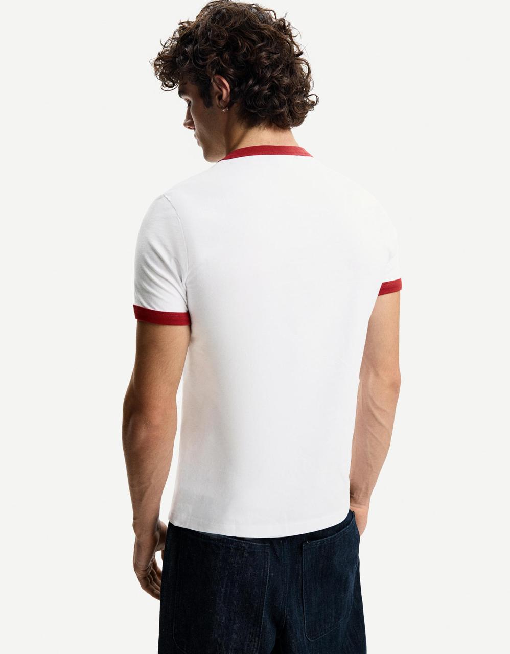Camiseta manga corta rib contraste